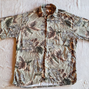 Pierre Cardin L men button down Hawaiian shirt
